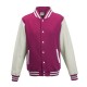 AWDIS FELPA VARSITY JACKET TIPO BASEBALL JH043 MANICHE LUNGHE A CONTRASTO 80%COTONE 20%POLIESTERE