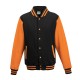 AWDIS FELPA VARSITY JACKET TIPO BASEBALL JH043 MANICHE LUNGHE A CONTRASTO 80%COTONE 20%POLIESTERE