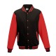 AWDIS FELPA VARSITY JACKET TIPO BASEBALL JH043 MANICHE LUNGHE A CONTRASTO 80%COTONE 20%POLIESTERE