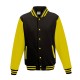 AWDIS FELPA VARSITY JACKET TIPO BASEBALL JH043 MANICHE LUNGHE A CONTRASTO 80%COTONE 20%POLIESTERE