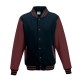 AWDIS FELPA VARSITY JACKET TIPO BASEBALL JH043 MANICHE LUNGHE A CONTRASTO 80%COTONE 20%POLIESTERE