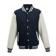 AWDIS FELPA VARSITY JACKET TIPO BASEBALL JH043 MANICHE LUNGHE A CONTRASTO 80%COTONE 20%POLIESTERE