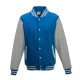 AWDIS FELPA VARSITY JACKET TIPO BASEBALL JH043 MANICHE LUNGHE A CONTRASTO 80%COTONE 20%POLIESTERE