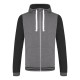 AWDIS JH051 FELPA URBAN VARSITY ZOODIE 80%COTONE 20%POLIESTERE PASSANTE PER CUFFIE MANICHE LUNGHE UOMO