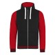 AWDIS JH051 FELPA URBAN VARSITY ZOODIE 80%COTONE 20%POLIESTERE PASSANTE PER CUFFIE MANICHE LUNGHE UOMO