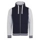 AWDIS JH051 FELPA URBAN VARSITY ZOODIE 80%COTONE 20%POLIESTERE PASSANTE PER CUFFIE MANICHE LUNGHE UOMO