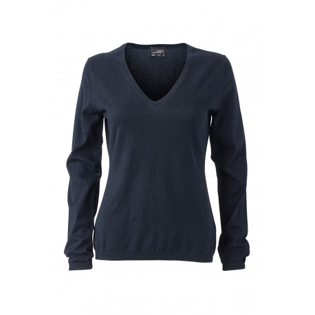 Maglieria JAMES & NICHOLSON JN663 Donna LADIES V-NECK 70%C25%S 5%CASHM Manica lunga