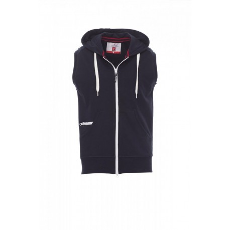 Payper BOXER+ Uomo FELPA FULL ZIP CON CAPPUCCIO SENZA MANICHE FRENCH TERRY 260 GR 20% POLIESTERE