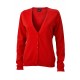Maglieria JAMES & NICHOLSON JN660 Donna LADIES V-NECK CARDIGAN 100%C Manica lunga