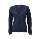 Maglieria JAMES & NICHOLSON JN660 Donna LADIES V-NECK CARDIGAN 100%C Manica lunga