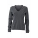 Maglieria JAMES & NICHOLSON JN663 Donna LADIES V-NECK 70%C25%S 5%CASHM Manica lunga