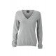 Maglieria JAMES & NICHOLSON JN663 Donna LADIES V-NECK 70%C25%S 5%CASHM Manica lunga