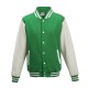 AWDIS FELPA VARSITY JACKET TIPO BASEBALL JH043 MANICHE LUNGHE A CONTRASTO 80%COTONE 20%POLIESTERE