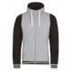 AWDIS JH051 FELPA URBAN VARSITY ZOODIE 80%COTONE 20%POLIESTERE PASSANTE PER CUFFIE MANICHE LUNGHE UOMO