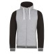 AWDIS JH051 FELPA URBAN VARSITY ZOODIE 80%COTONE 20%POLIESTERE PASSANTE PER CUFFIE MANICHE LUNGHE UOMO