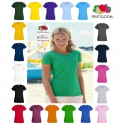 T-SHIRT VALUEWEIGHT DONNA FRUIT OF THE LOOM TUTTI I COLORI MAGLIA FR613720 LADY FIT SAGOMATA