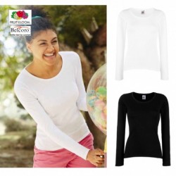 T-SHIRT VALUEWEIGHT DONNA FRUIT OF THE LOOM TUTTI I COLORI MAGLIA FR614040 LADY FIT SAGOMATA 100% COTONE