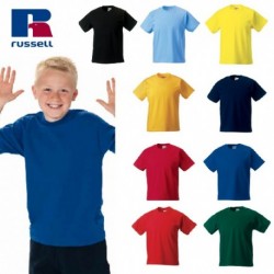 T-SHIRT BAMBINO MANICA CORTA PESANTE JEZT180B RUSSELL COTONE 