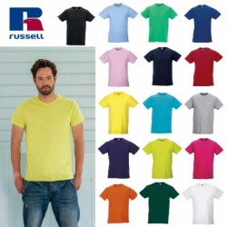 T-SHIRT UOMO ADERENTE MANICA CORTA GIROCOLLO COTONE JE155M RUSSELL